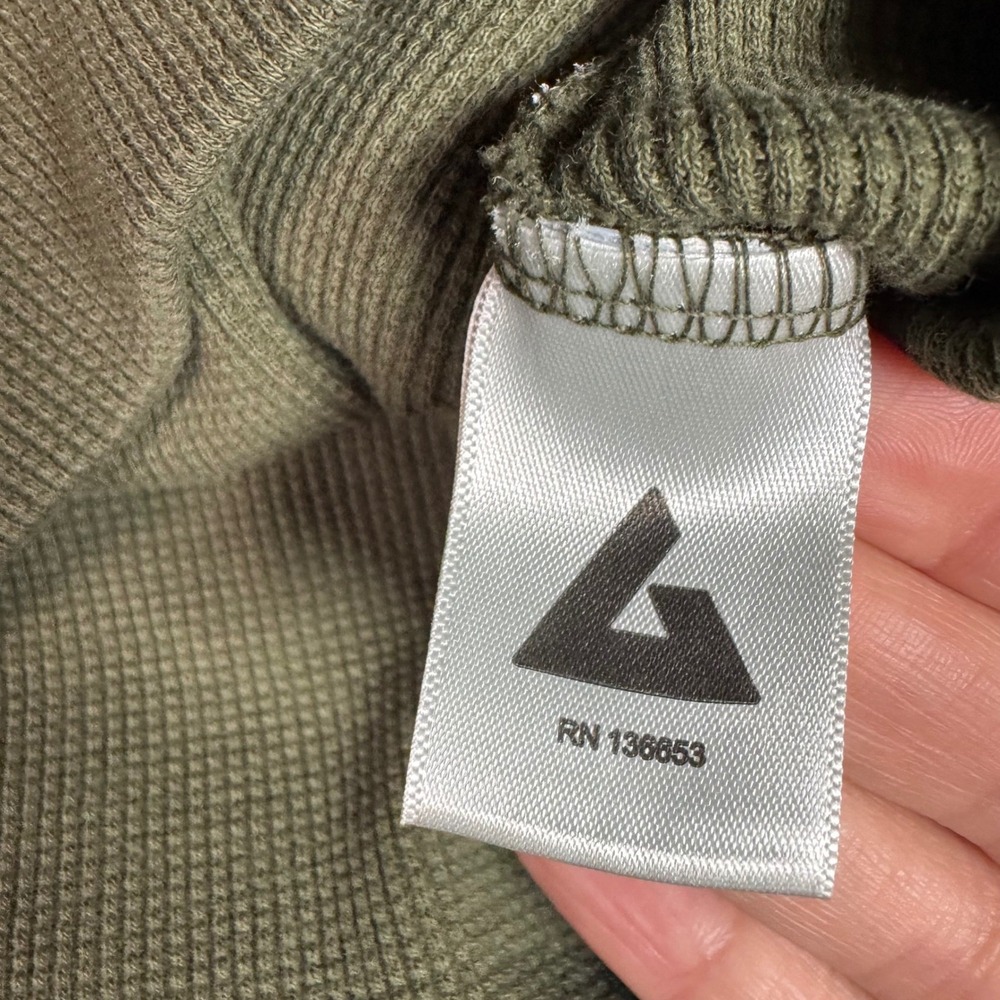 NWOT American Giant Mens Thermal Long Sleeve Crew Tee XL Green Made in USA - Picture 6 of 12